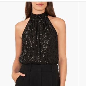 Halter Neck Sequin Top